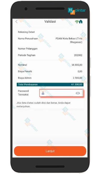 detail tagihan di mobile bangking BNI
