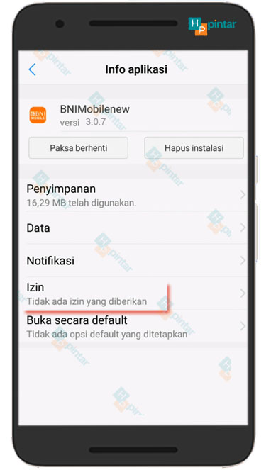 pengaturan izin aplikasi bni mobile bangking